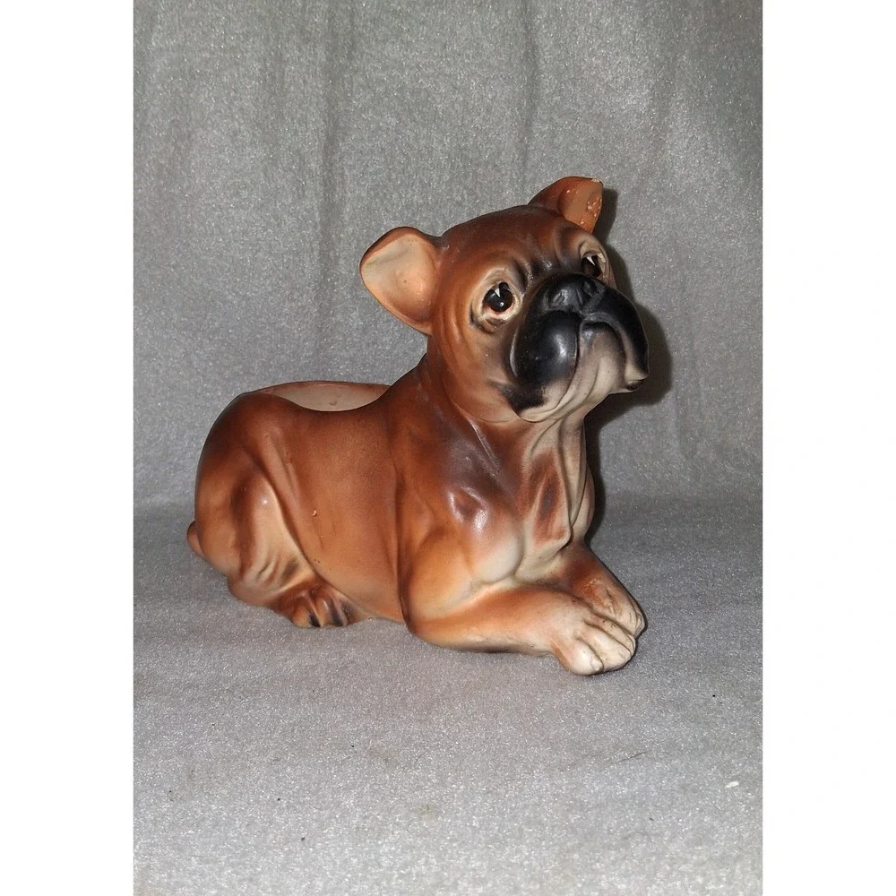 Boxer Dog Planter Figurine‎ #6717 Porcelain Napcoware Japan 7